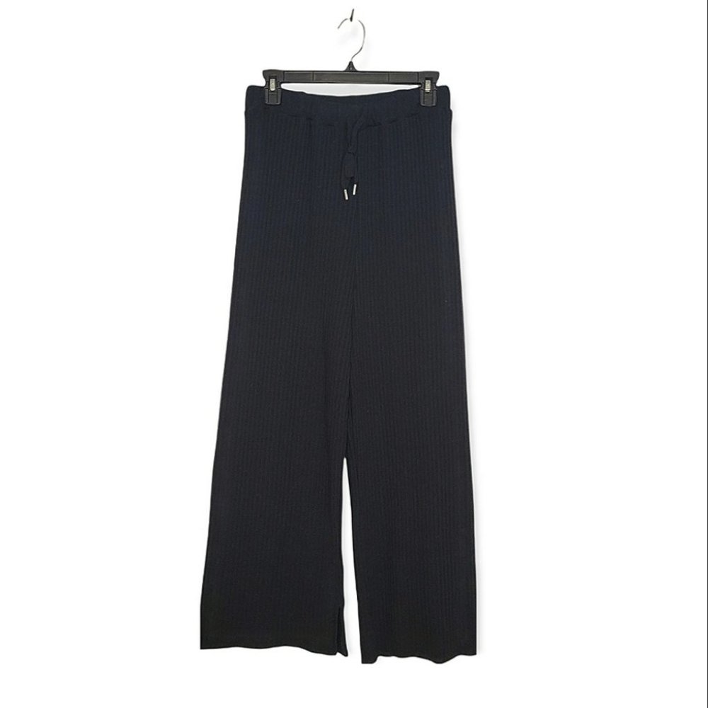 AZUL BY MOUSY Ribbed Wide Legged Elastic Tie Waist Stretchy Knit Pants
